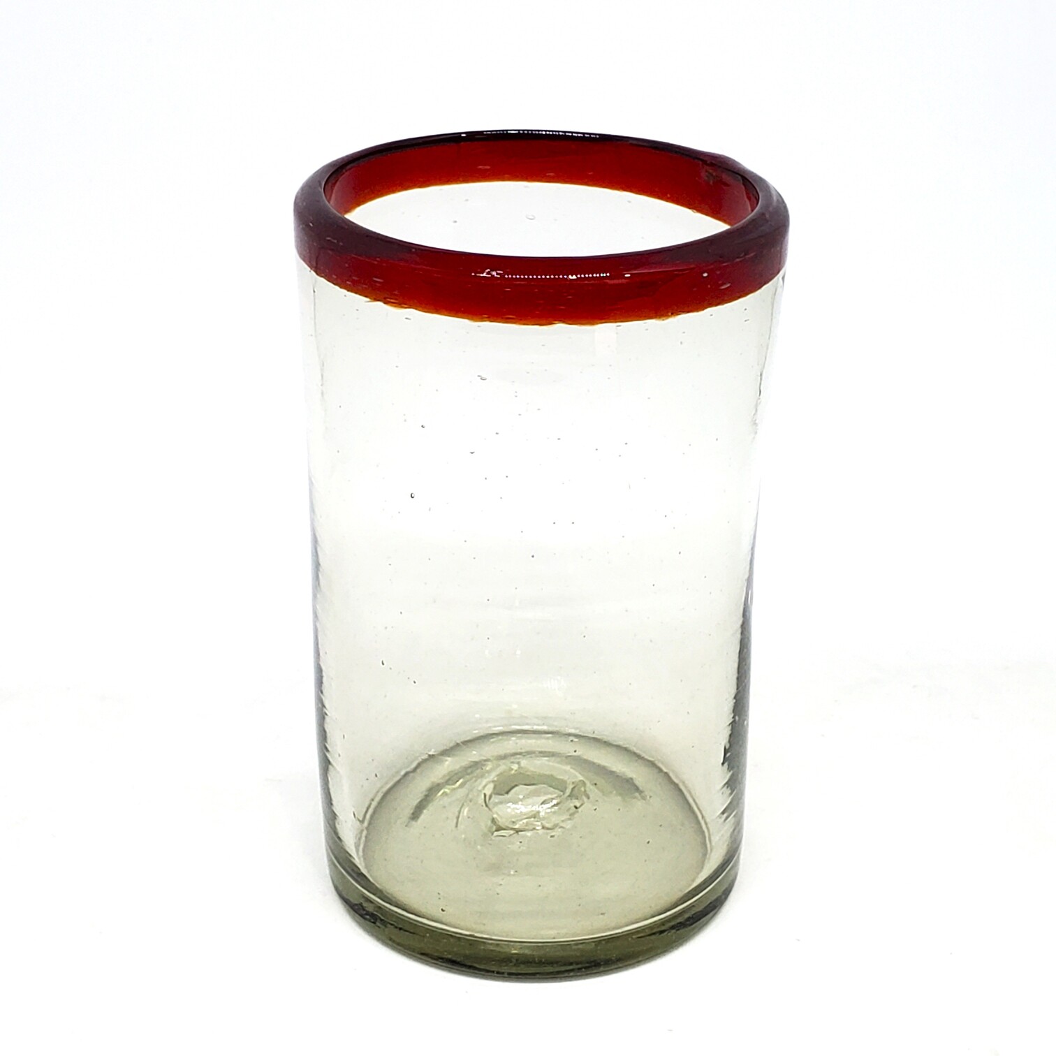 Ofertas / Juego de 6 vasos grandes con borde rojo rubí / Éstos artesanales vasos le darán un toque clásico a su bebida favorita.
